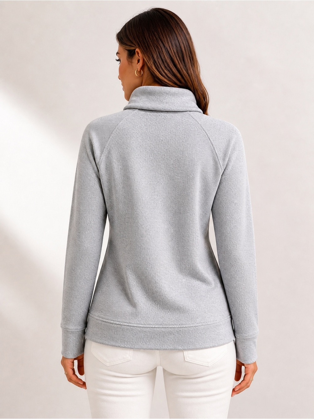 Kyodan Outdoor Light Grey Cowl Neck Sweatshirt Size M | Athleisure Pullover - Picture 3 of 6